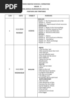 9th STD Pre Annual Portions and Timetable