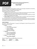 Module 3. Activity Sheet The Accounting Equation