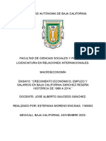 "Crecimiento Económico, Empleo y Salarios en Baja California Sánchez Reseña Histórica de 1989 A 2014." Ensayo Final