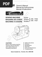 Kenmore 385.17630 Sewing Machine Instruction Manual