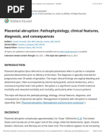 Placental Abruption: Pathophysiology, Clinical Features, Diagnosis, and Consequences - UpToDate