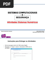 Sistemas Computacionais E Segurança: Atividades Sistemas Numéricos