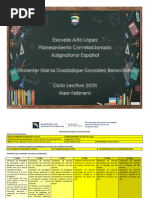 Planeamiento Correlacionado Español Febrero