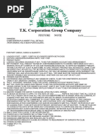 Fixture Note T.K Corporation PVT LTD