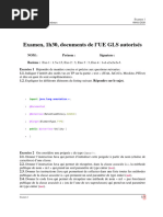 Examen, 1h30, Documents de l'UE GLS Autorisés: N7 2SN Génie Du Logiciel Et Des Systèmes Examen 1 09/01/2020