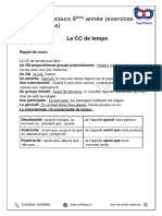 Révision Concours 9 Année (Exercices Français Pilote) : Le CC de Temps