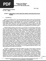 Administrative Order No. 2014 0027 National Policy On Water Safety Plan For All Drinking Water Service Providers