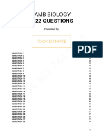 Jamb Biology 2022