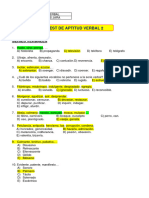 Razonamiento Verbal - Test Miscelánea - 30 Ene - Claves