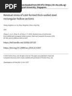 Residual Stress of Cold Formed Thick Walled Steel