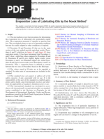 Evaporation Loss of Lubricating Oils by The Noack Method: Standard Test Method For