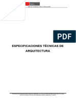 Especificaciones Técnicas Arquitectura