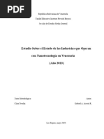 Estudio Sobre El Estado de Las Industrias Que Operan Con Nanotecnología en Venezuela Año 2023