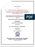 Project Report On "ANALYTICAL STUDY OF IMPACT OF FOREIGN INSTITUTIONAL INVESTORS (FIIS) ON EXCHANGE RATE AND VALUE OF INDIAN NATIONAL RUPEE (INR) IN TERMS OF VOLATILITY"