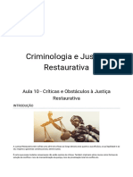 Criminologia e Justiça Restaurativa - Aula 10