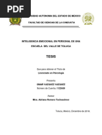 Tesis. Inteligencia Emocional en Personal de Una Escuela Del Valle de Toluca.