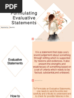 Formulating Evaluative Statements