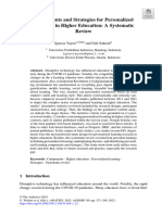 Components and Strategies For Personalized Learning in Higher Education: A Systematic Review