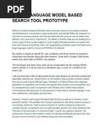 Large Language Model Based Search Tool Prototype