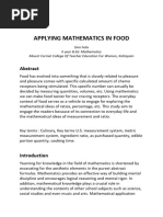 Applying Mathematics in Food