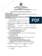 First Periodical Examination in Mathematics 8