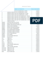 Lista de Precios en Excel