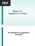 Section 3.2 Logarithmic Functions