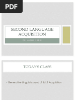 Week 4 Generative Linguistics and Language Acquisition