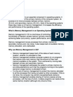 Os - Memory Management in Operating System