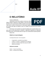 Aula 07: O Relatório