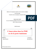 L'innovation Dans Les PME Cas de La Poste Tunisienne: Projet de Fin D'étude