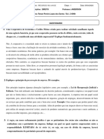 Questionário de Direito Comercial - Renan Pereira Lages Dos Santos - R.A. 210984 - Gestão de Recursos Humanos - Faculdades Integradas Rio Branco