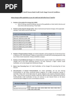 Revision of Au Small Finance Bank Credit Card Usage Terms Condition - 1st - March - 2024