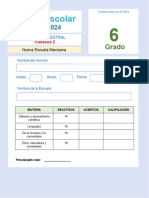 Sexto Grado Examen Trimestral 2 2023 2024