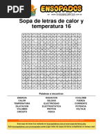 Sopa de Letras de Calor y Temperatura - 16