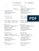 Factoring and Solving Equations Module Review Solutions