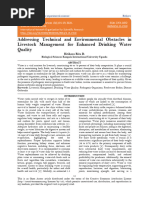 Addressing Technical and Environmental Obstacles in Livestock Management For Enhanced Drinking Water AQuality