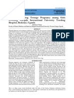 Factors Influencing Teenage Pregnancy Among Girls Attending Kampala International University Teaching Hospital, Bushenyi, Uganda