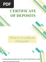 Certificate of Deposit Report