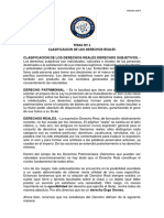 Tema #1 Clasificación de Los Derechos Reales