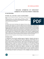 Impact of Job Demands Attributes On Employees' Burnout With Reference To Manufacturing Companies in South India