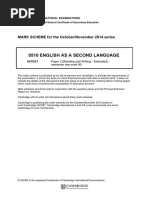 0510 English As A Second Language: MARK SCHEME For The October/November 2014 Series