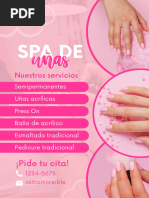 Flyer Salon de Uñas Peluqueria Moderno Rosa