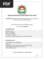 Assignment On: Runoff and Flooding (Drainage Pattern, Stream Flow Velocity, River-Stage and Discharge.)