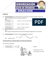 Definicion y Clasificacion de La Oracion para Sexto de Primaria