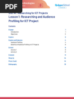 Unit 14 Lesson 1 Researching and Audience Profiling For ICT Project