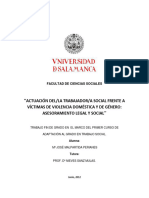 TFG. Actuacion Del TS Ante Victimas de Violencia de Genero, Asesoramiento Legal y Social.