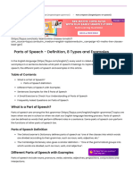 Parts of Speech - Definition, 8 Types and Examples