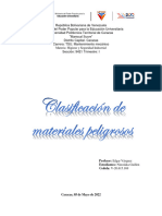 Clasificacion de Materiales Peligrosos  