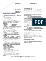 Pre and Post Assessment in Philo